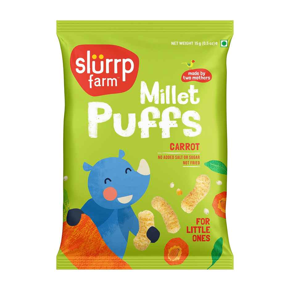 Slurrp Farm No Salt No Sugar Carrot Teething Puffs