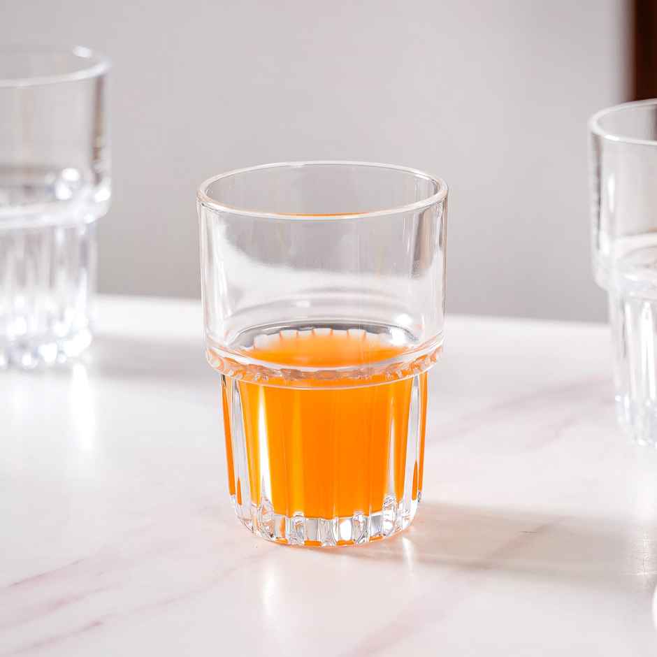 Nestasia Large Stackable Drinking Glass Tumblers | 340 ml