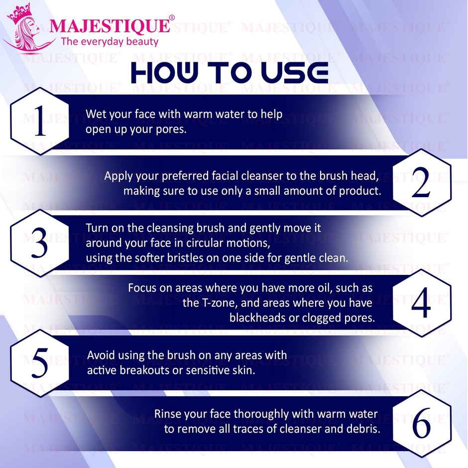 Majestique Face Exfoliator FC3 Facial Wash Massage Brush - Color May Vary