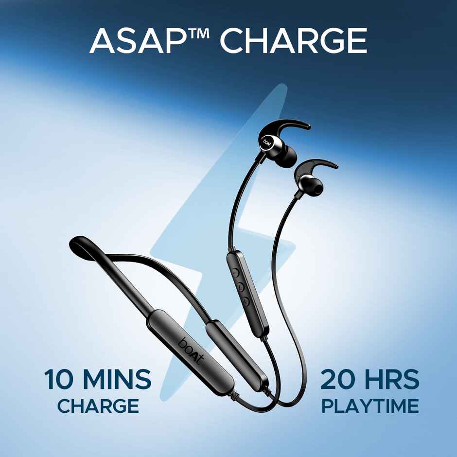 boAt Rockerz 255 Pro+ Bluetooth Neckband w/ 60H Playback, ASAP Charge & Dual Pairing (Active Black)
