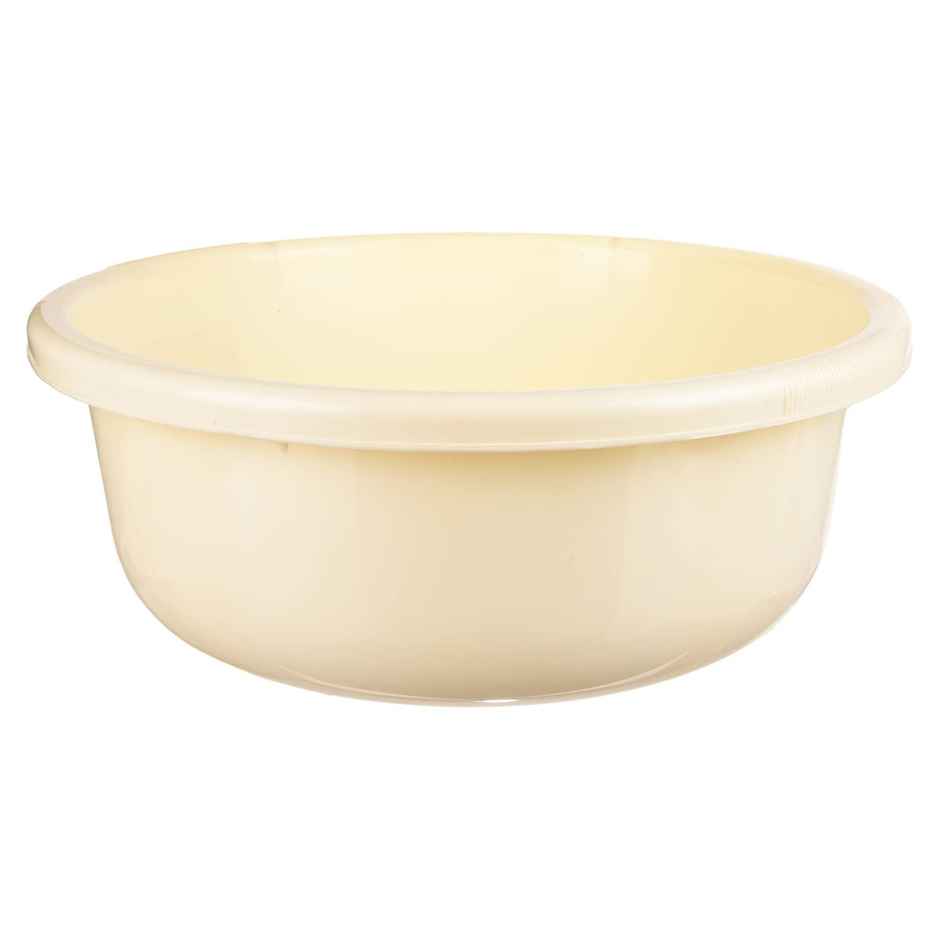 Kuber Industries Durable Plastic Bath Tub for Baby Bathing|Washing Clothes|26 Liter|Cream