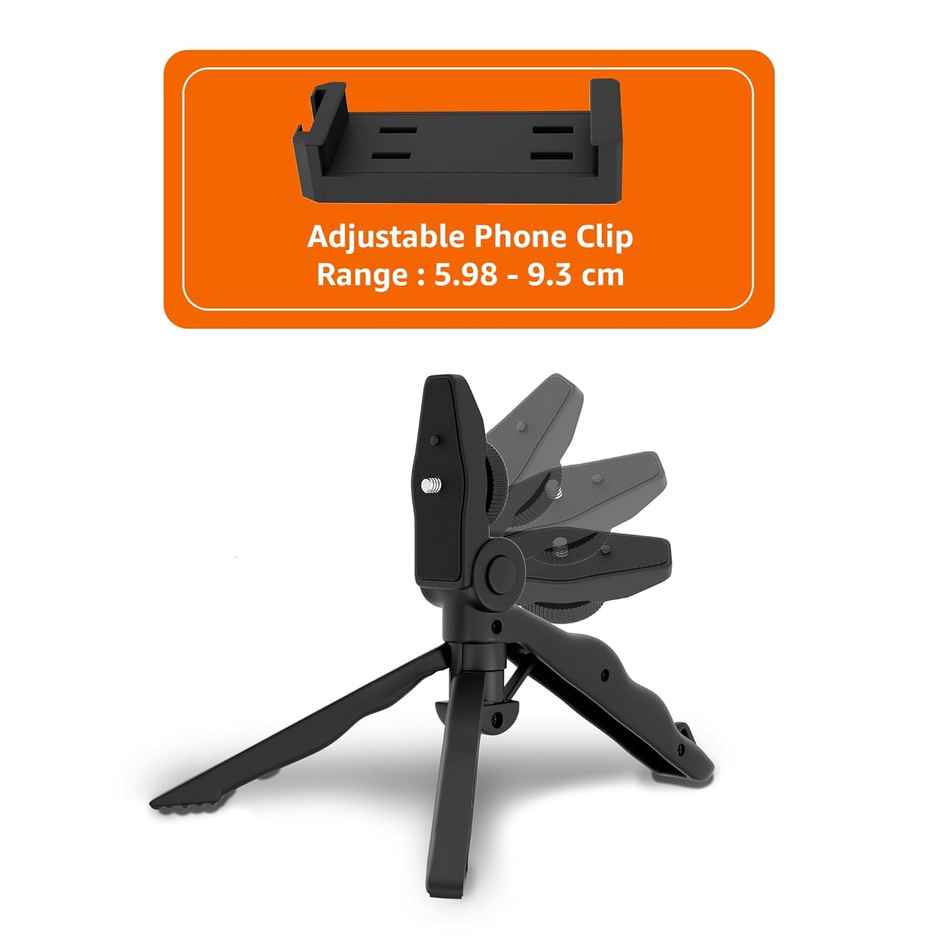 Hashwow 6-In-1Vlogging Kit With Tripod,Led Video Light,Cardioid Microphone,Bluetooth Remote & Cable ( Tripod: 16.9 x 7.9 x 3.4 cm Phone Clip: 5.98 - 9.3 cm TRS Cable - 3.5 mm )