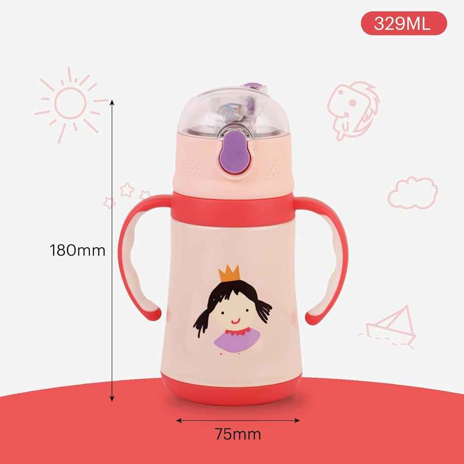 Cello Doodle Kids Flask | 329 ml | Leak-Proof | Red