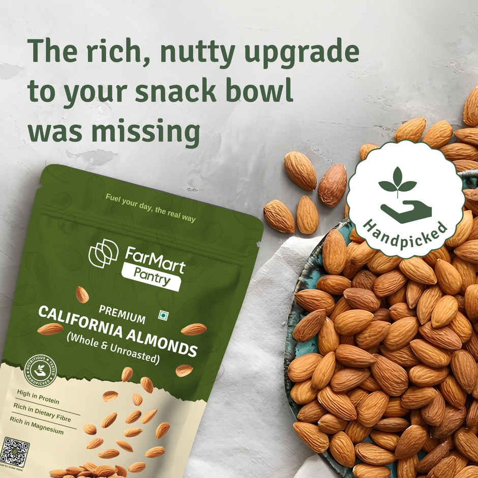 FarMart Pantry Pure California Almonds/ Whole Premium Quality/ Badam