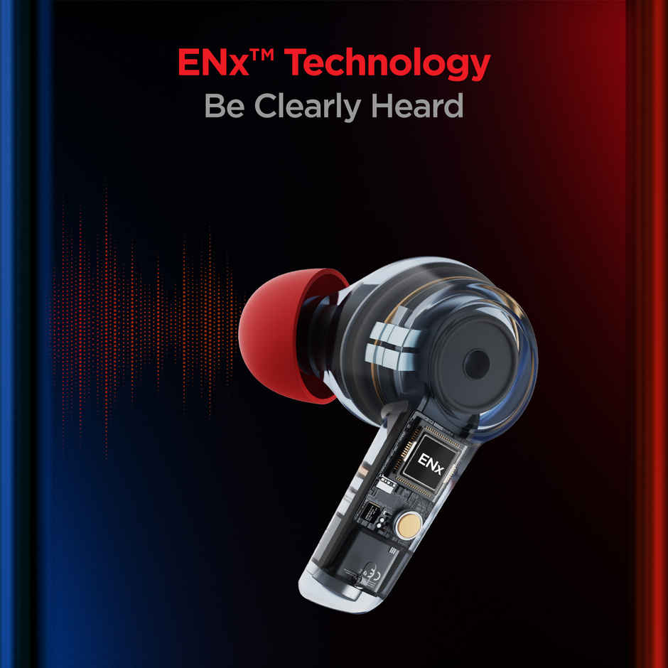 boAt Airdopes 411ANC Netflix Edition with Active Noise Cancellation & 20 HRS Playback(Blue