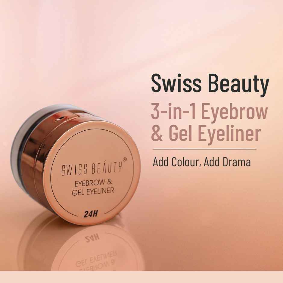 Swiss Beauty 2 In 1 Eyeliner, Eyebrow Filler and Kajal Black
