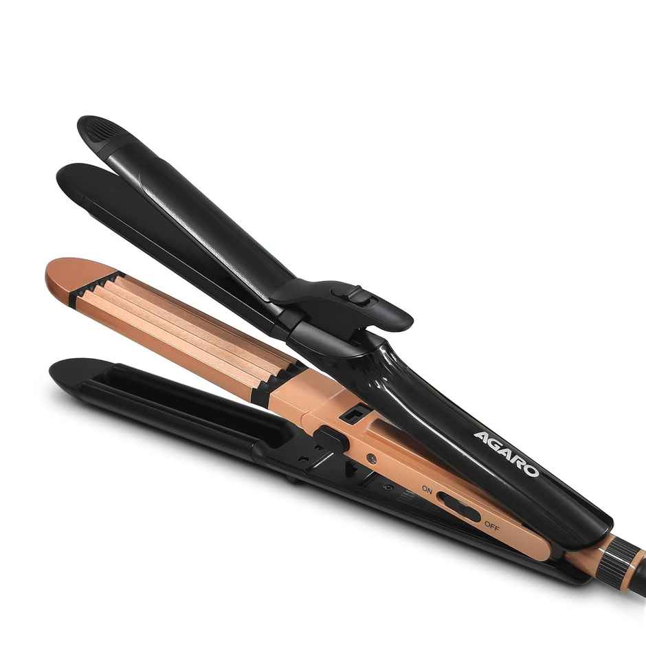 Agaro 4 In1 Hair Straightener,Wavy Hair, Crimper, Curler, Hair Styler,Keratin Infused Ceramic Plate