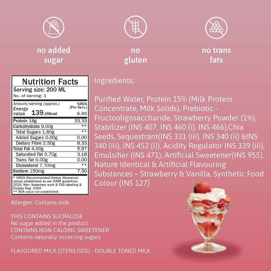 Phab Strawberries and Cream 18g Protein Milkshake