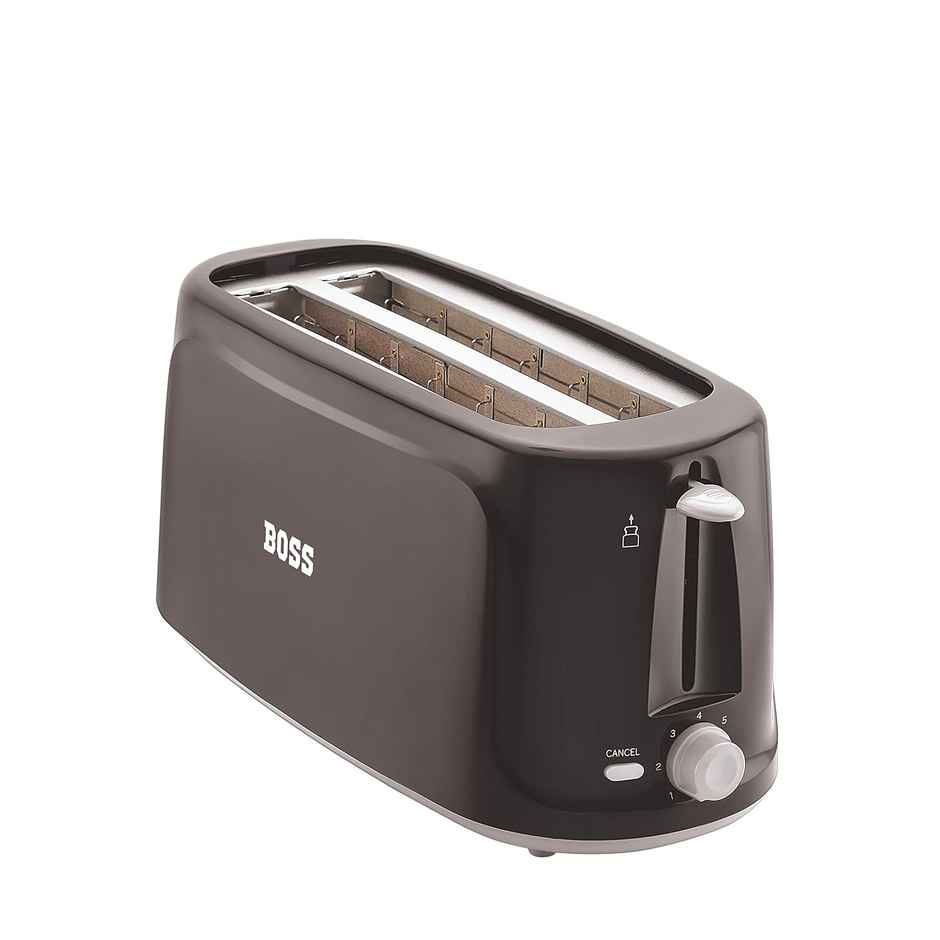 Boss Eden 1100-Watt 4 Slice Automatic Pop-Up Toaster 1100 Watts - Black