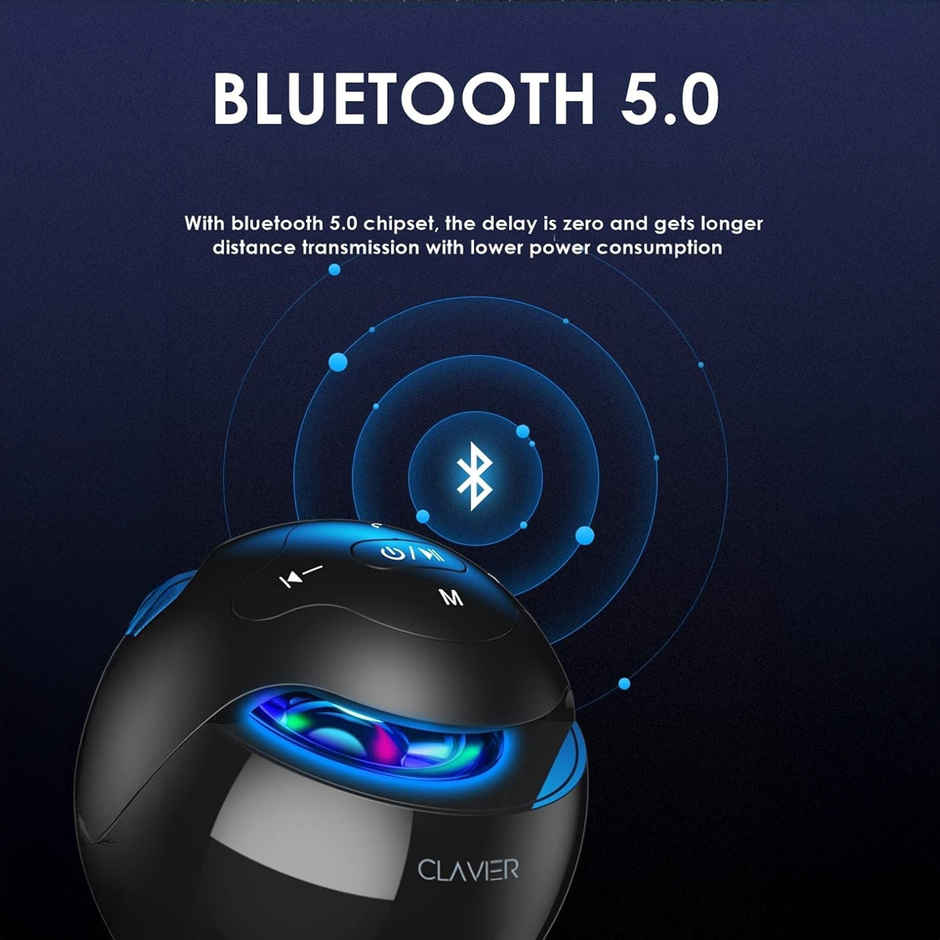 Sounce Clavier Fusion Bluetooth Speaker | HD Sound | LED Light | Built-in Mic | Black