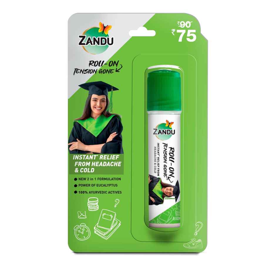 Zandu Roll-On Tension Gone, Instant Relief from Headache & Cold