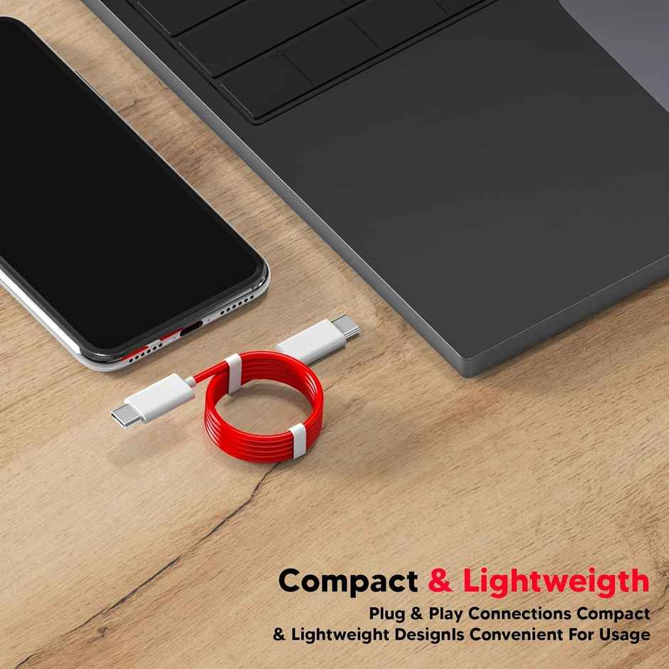 Ailkin SuperVooc C to C Dash Cable for Oneplus |1M| Red