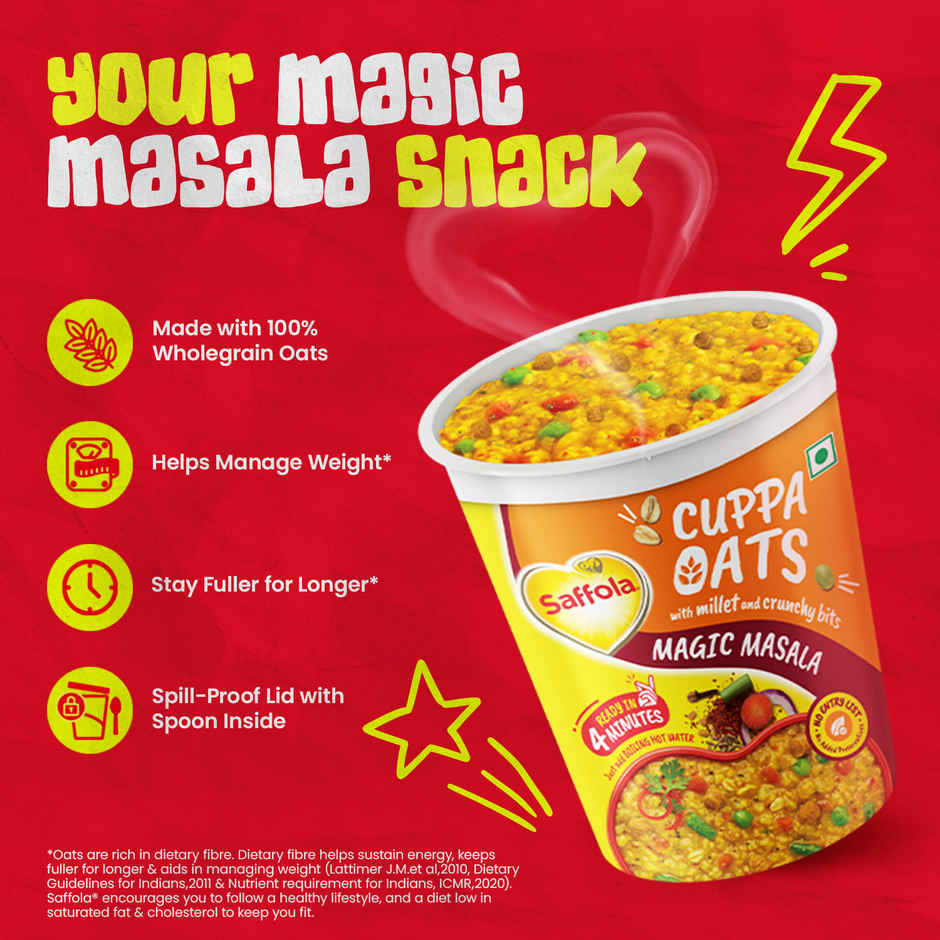 Saffola Cuppa Oats - Magic Masala | No Maida | No Added Preservatives
