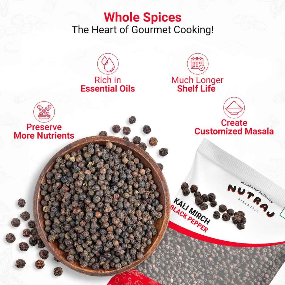 Nutraj Classic Kali Mirch (Black Pepper) - Pouch