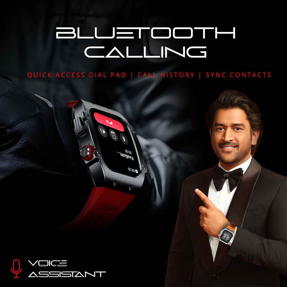 Fire-Boltt Ashphalt Smartwatch | 1.91" Display | BT Calling - Silver Black