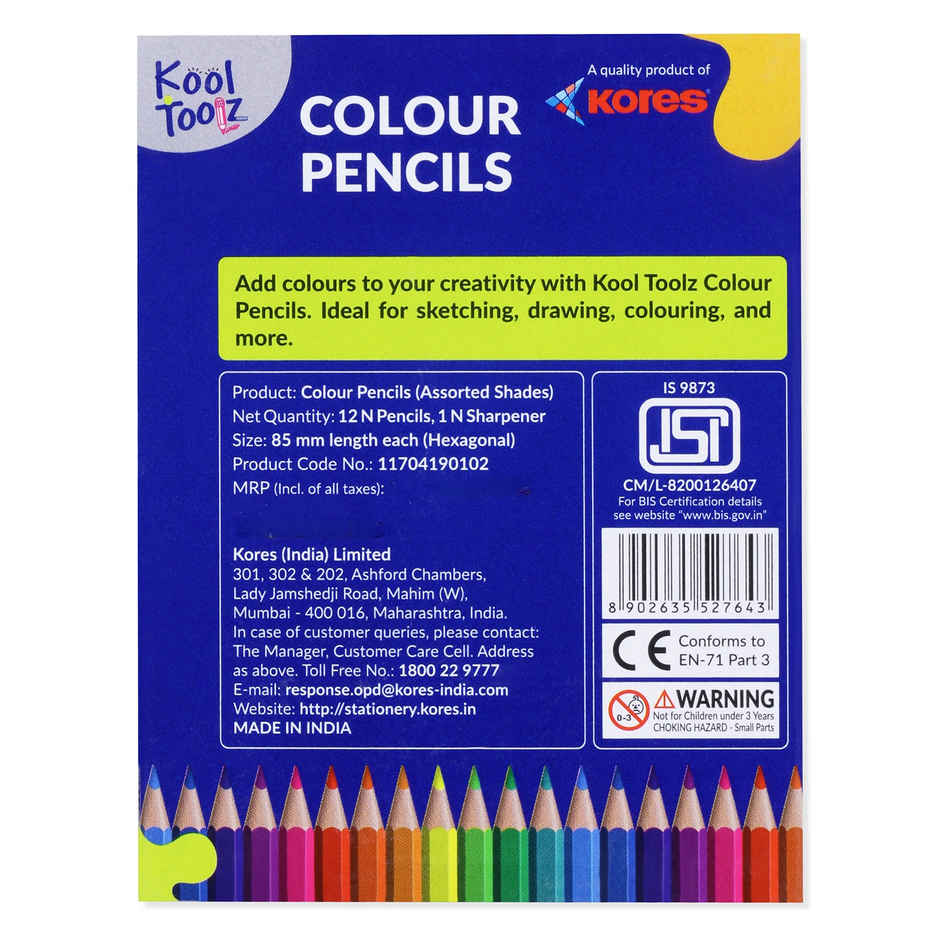 Kores 12 HS Polymer Colour Pencils | Assorted Pack
