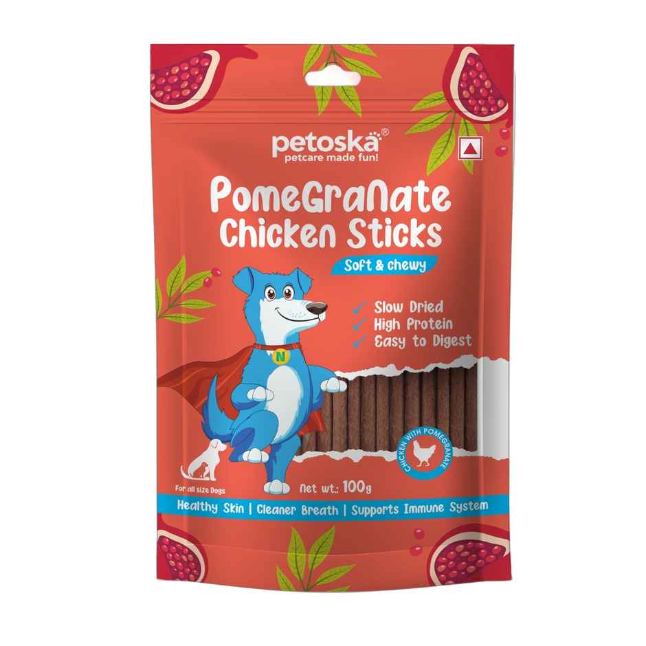 Petoska Dog Treats Pomegranate Chicken Sticks Combo