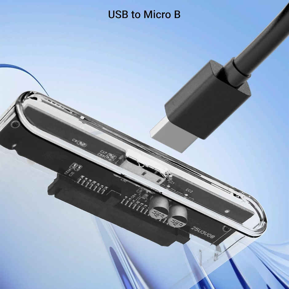 Zebronics CSH101 2.5" SSD/HDD Enclosure, 4TB Storage, 5Gbps Speed, USB-Micro B Connector