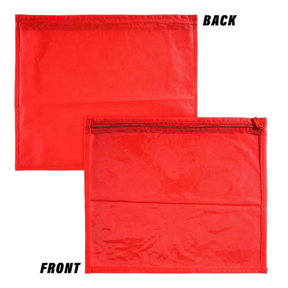 Kuber Industries Clothes Organizer (Pack of 24) | Single Saree Cover with Zip | Red