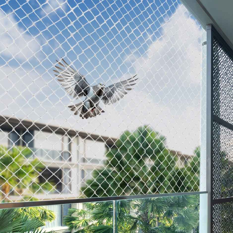 Amazinghind Pigeon Anti Bird Control HDPE Mesh Net Installation Kit for Balconies