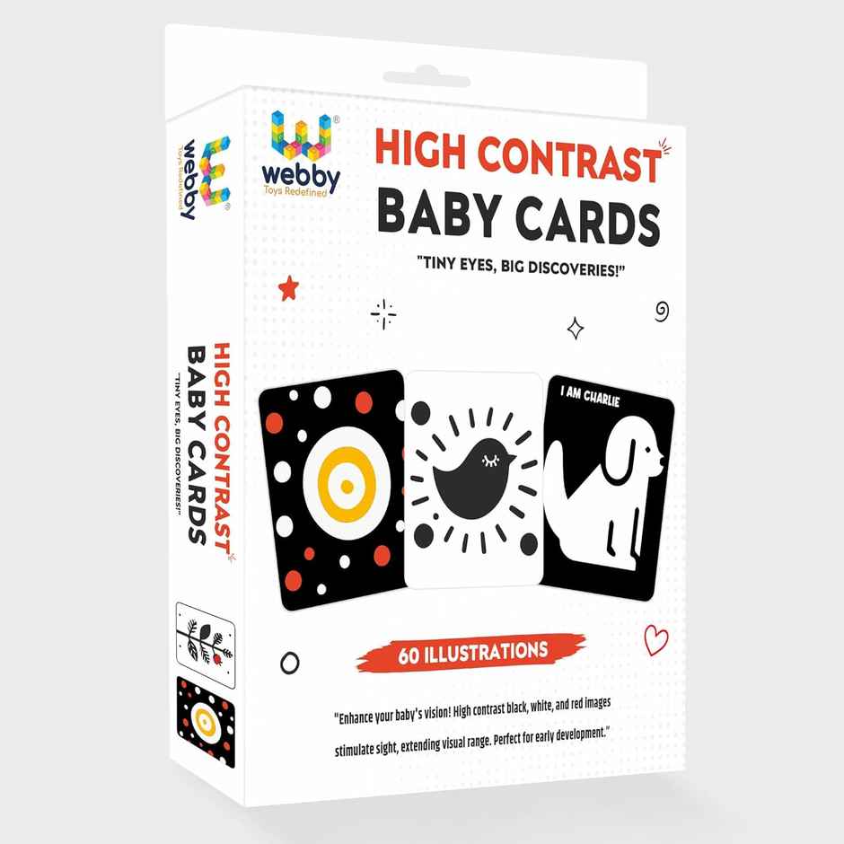 Webby High Contrast Baby Flashcards Brain Development Toys�for New Born, Infants and Babies