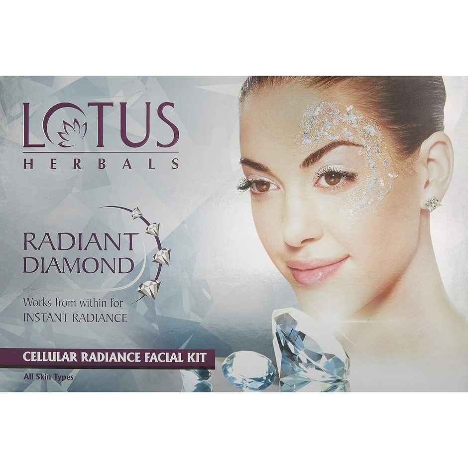 Lotus Herbals Radiant Diamond Cellular Radiance 4 In 1 Facial Kit With Diamon Dust & Cinnamon