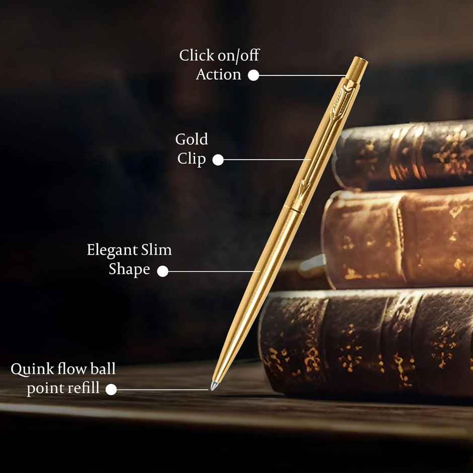 Parker Classic Gold Ball Pen| Ink Color - Blue | Gift For Employees | Leading Pen For Entrepreneurs