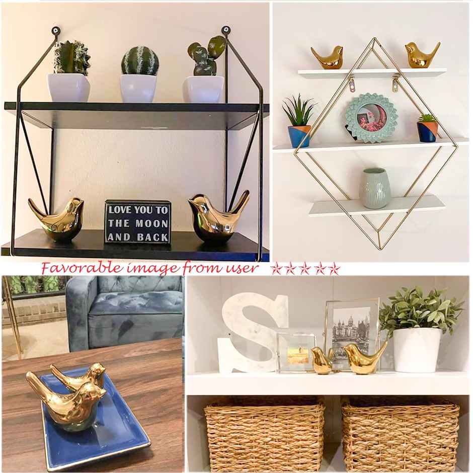 TIED RIBBONS Birds Showpiece Set | Golden