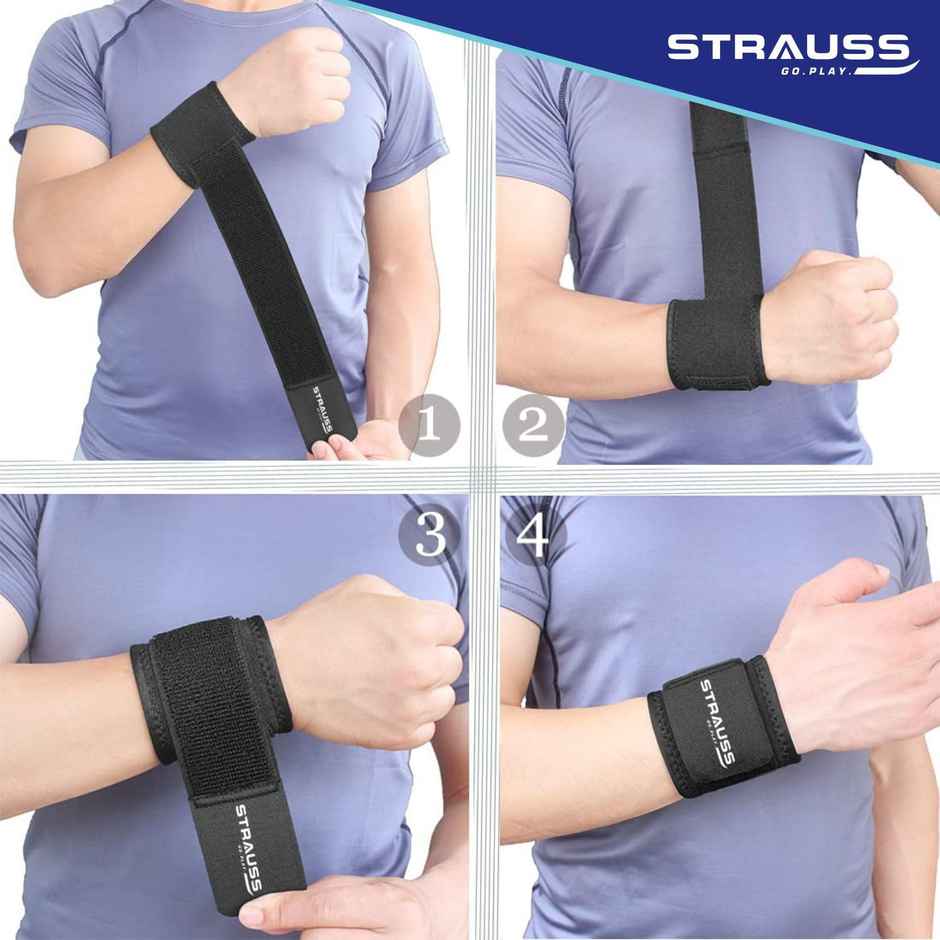 Strauss Wrist Support | Single | Free Size - Black