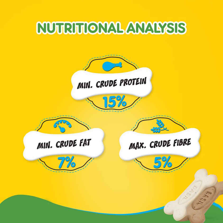 Basil Real Chicken Adult Dog Biscuit | Bone Shaped | All Natural | Calcium Rich Snack