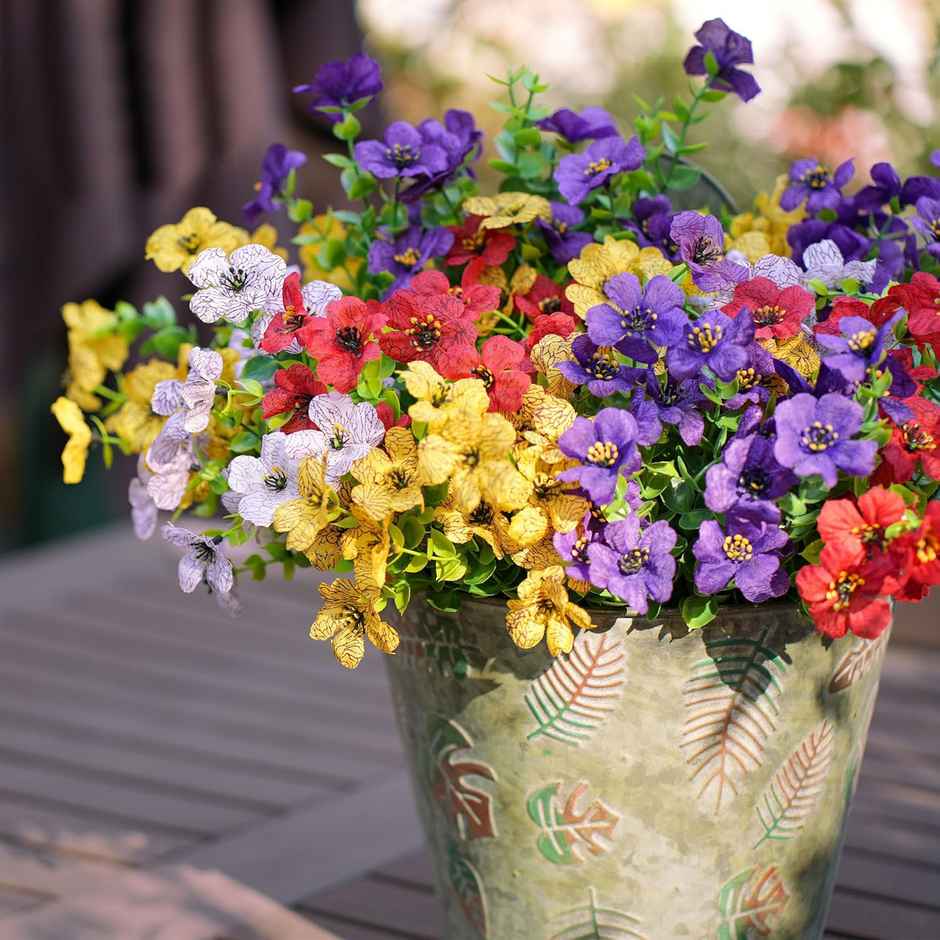 TIED RIBBONS Artificial Eucalyptus Flower Bunch | Multicolour - 14.1 in
