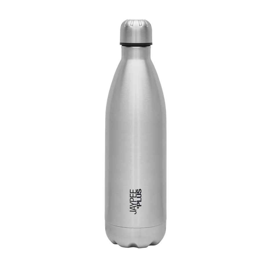 Jaypee Plus Alpha ISI Certified Stainless Steel Insulated Hot & Cold Water Bottle | Silver | 1L