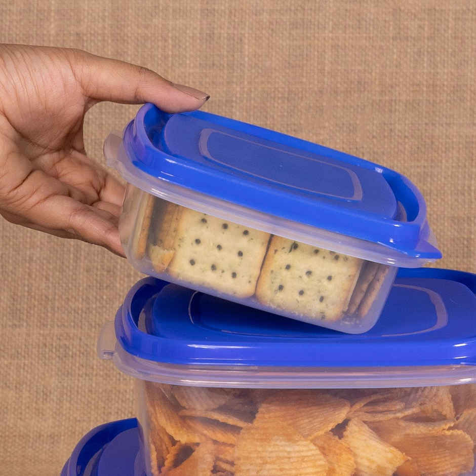 Java Plastic Airtight Food Saver Plastic Set | 3 L, 1.4 L, 600 ml, 3 Pieces | Transparent