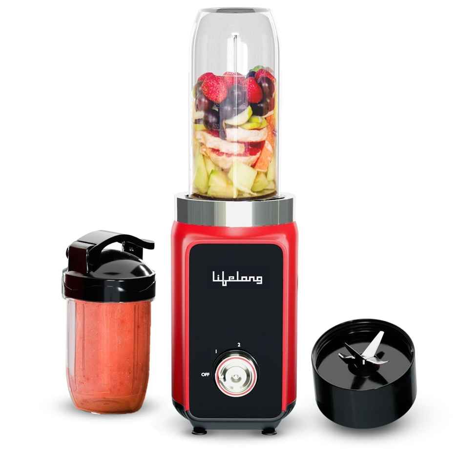 Lifelong Nutri Blender for Smoothies and Juices 500 Watts with 2 Jars Stainless Steel Blades