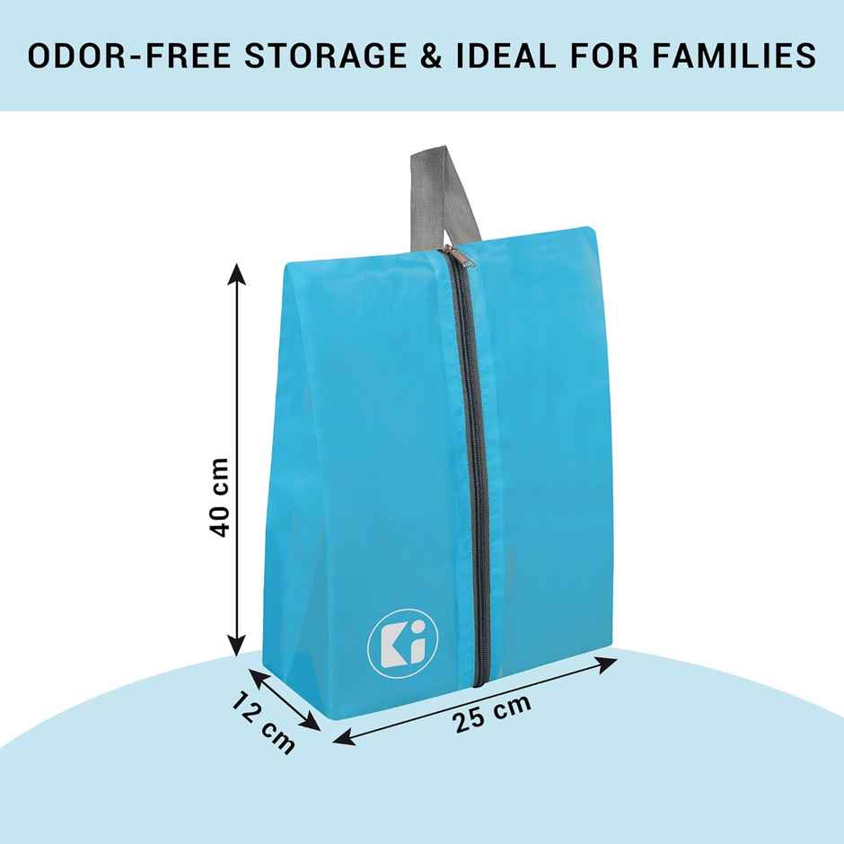 Kuber Industries Parachute Travel Shoe Carrying Organizer|Pack of 4|Sky Blue