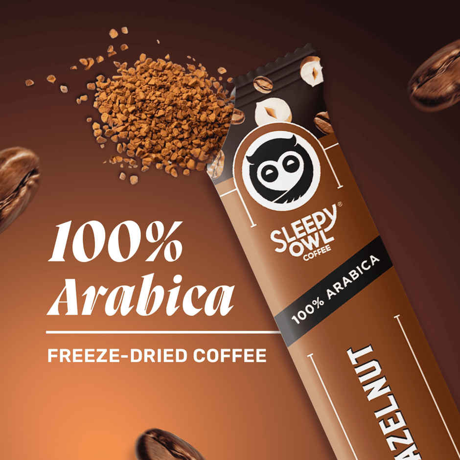 Sleepy Owl Hazelnut Pure Arabica Instant Coffee Sachets