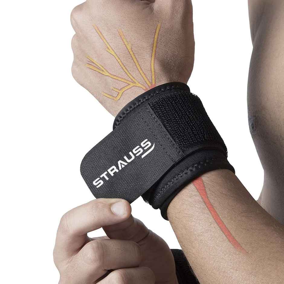 Strauss Wrist Support | Single | Free Size - Black