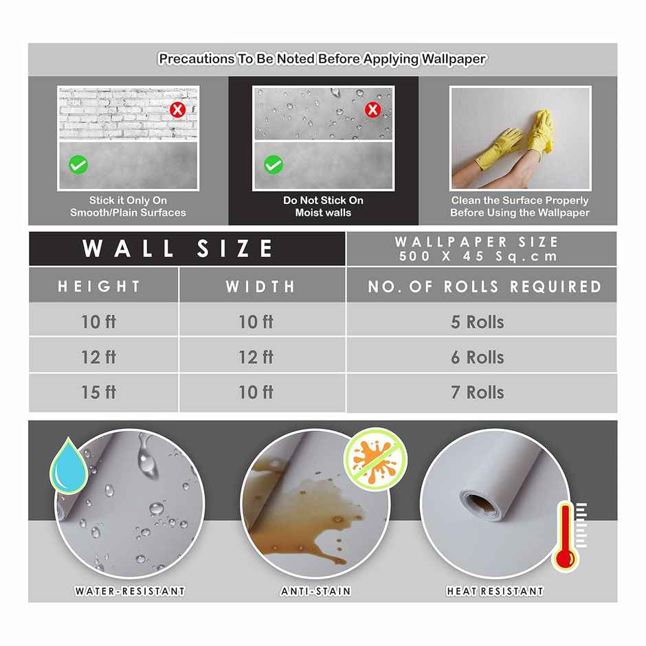 Wollzo Grey Floral Flower Decorative Wallpaper (45 X 500 Cm)