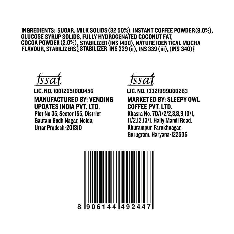 Sleepy Owl Belgian Mocha Medium Roast Coffee Premix Sachets