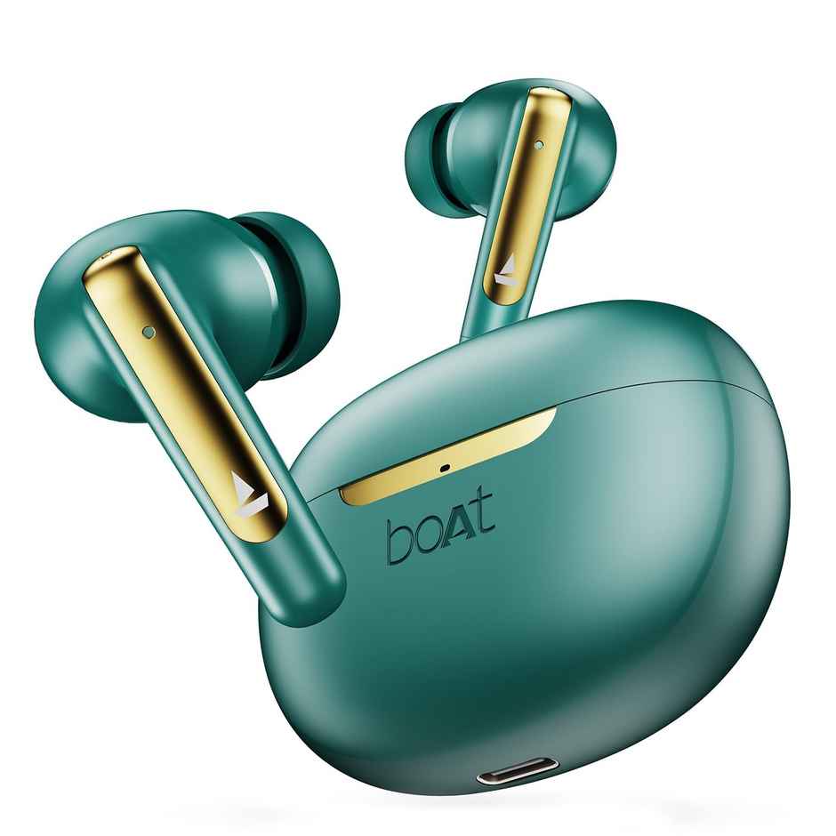 boAt Airdopes 141 ANC in Ear TWS Earbuds with mic, Active Noise Cancellation(32dB), 50ms Low Latency, 4Mics ENx, 42Hrs Battery, Fast Charge, IPX5, v5.3 Bluetooth - Green