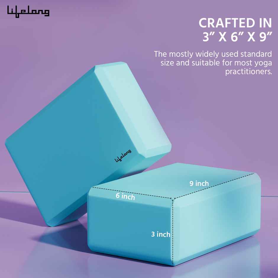 Lifelong Yoga Block (Llyb102) | Foam | 3 x 6 x 9 Inches - Assorted