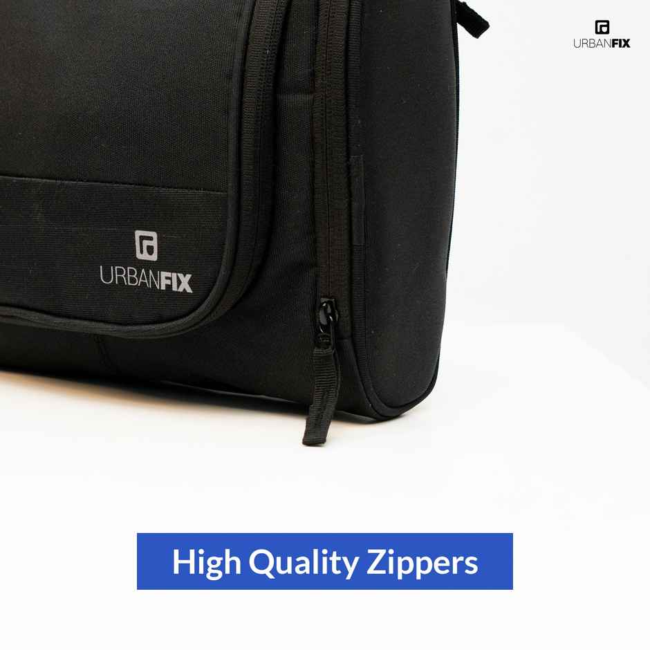Urbanfix Toiletries Organizer Pouch | Medium Travel Kit Bag for Men & Women - Compact Black