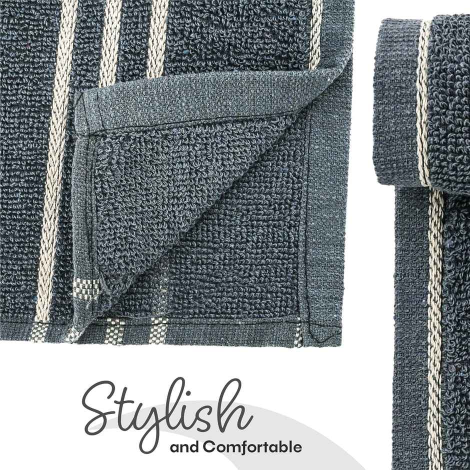 Kuber Industries Pack of 2 Soft Cotton Face Towels | Workout Napkins for Men & Women | Dark Grey