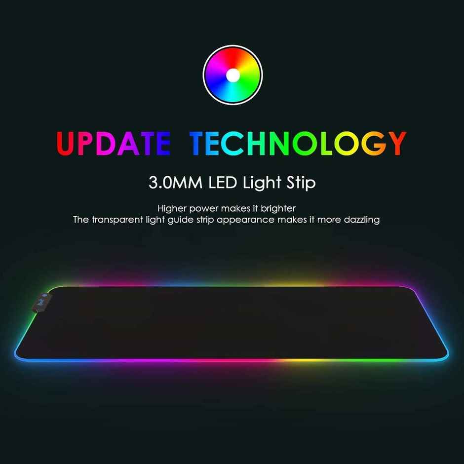 Hashwow Rgb Gaming Mouse Pad With 14 Led Modes,Non-Slip Rubber Base For Gaming Keyboard And Mouse