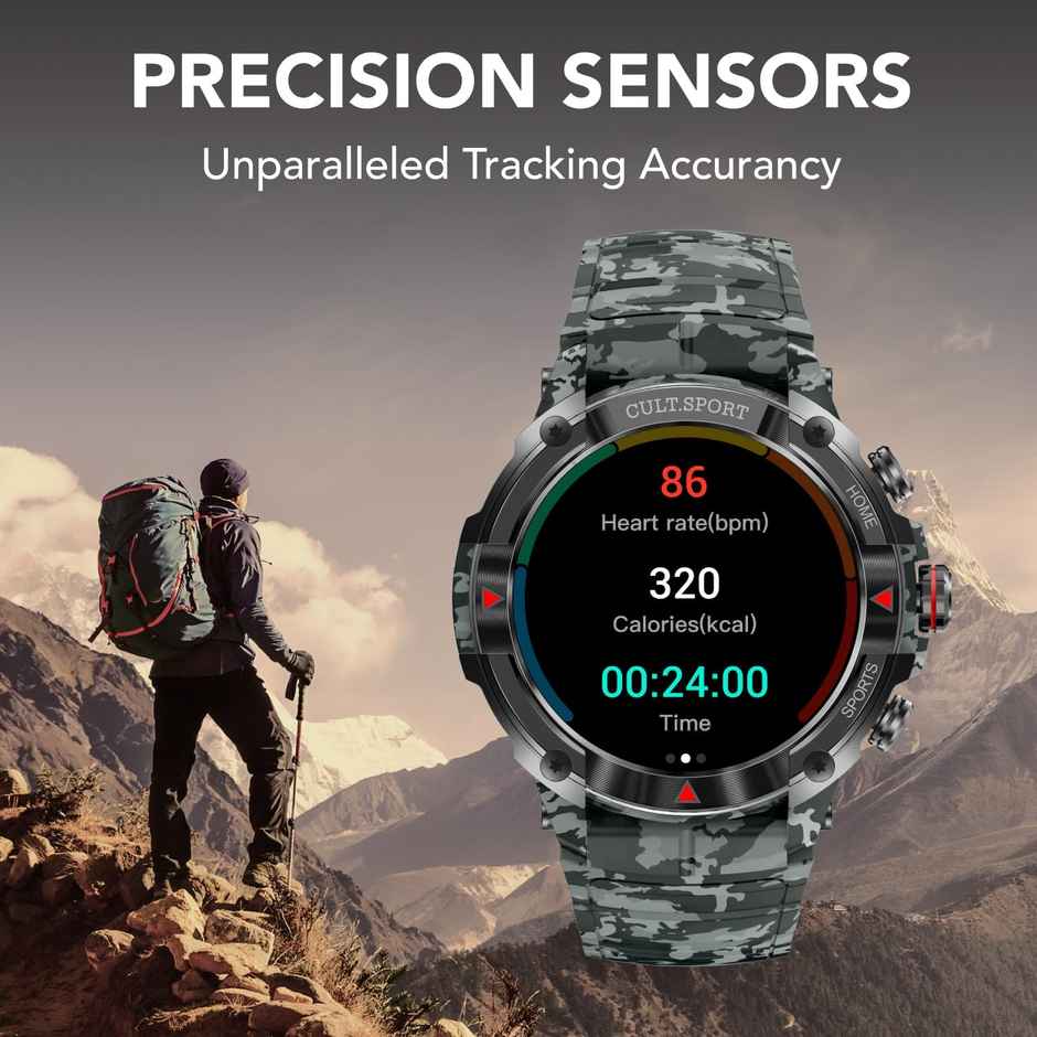 Cultsport Cult.Sport Ranger Xr, 1.43 Inch AMOLED Smartwatch,Camo Green
