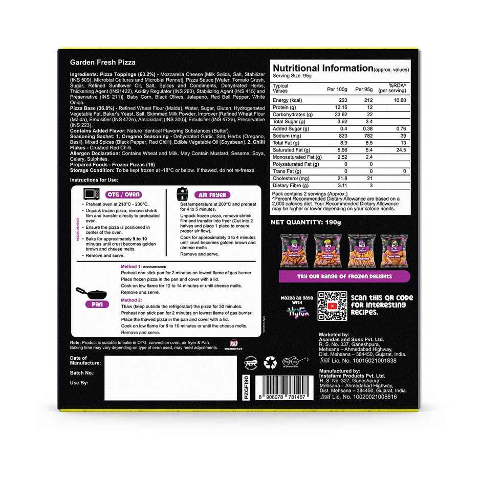 Hyfun Garden Fresh Pizza | Thin Crust Base | Soft & Cheesy