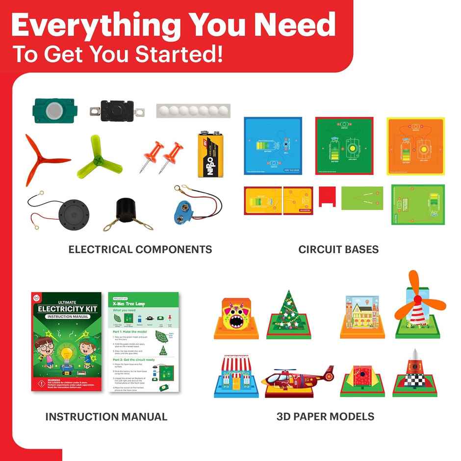 Einstein Box Ultimate Electricity Kit | Science Project Kit | Toys For Kids Ages 7-14 Years
