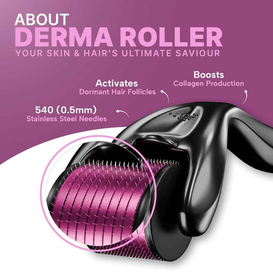 Sotrue Derma Roller 0.5 mm with 540 Stainless Steel Needles | Free Sanitizer 50ml