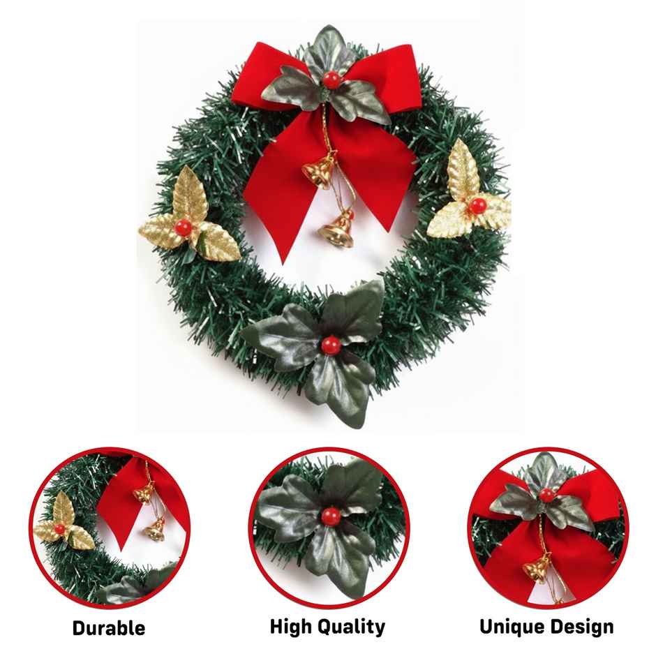Christmas Wreath for Decoration | Reusable Christmas Wreaths for Front Door and Wall | Party Propz