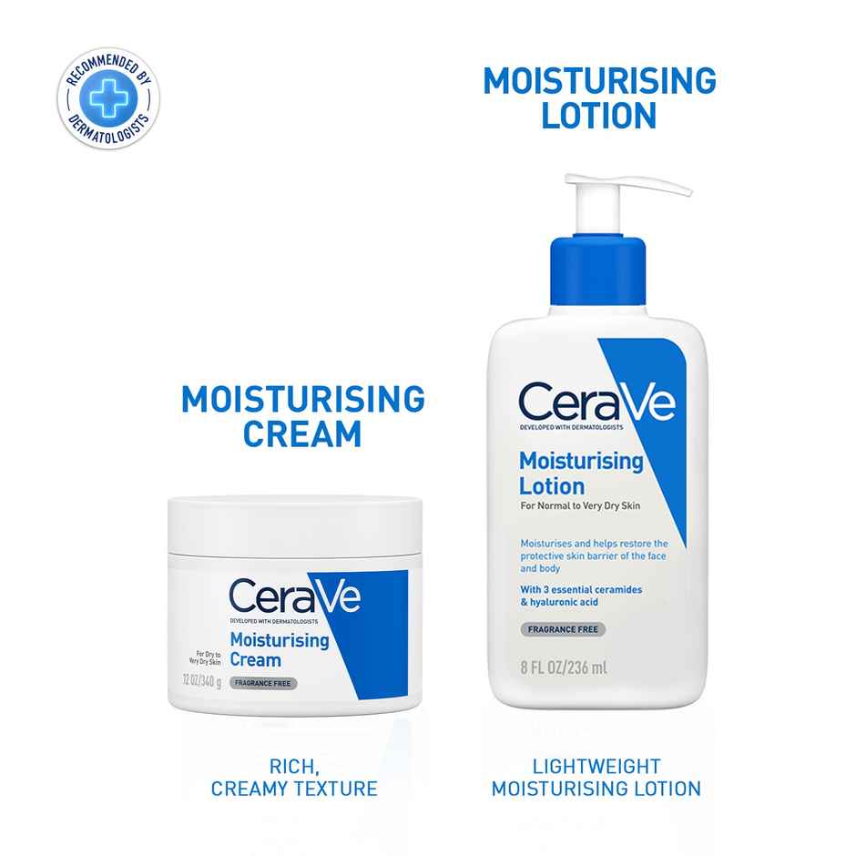 CeraVe Moisturizer For Dry Skin, Barrier Repair Cream With Ceramides, Dermatologist Recommended